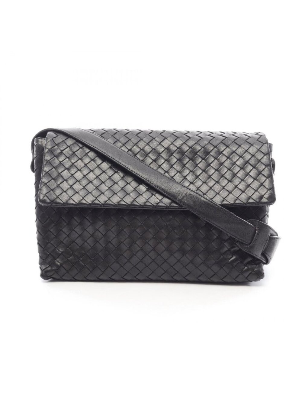 Bottega Veneta Shoulder Bag Intrecciato Black Leather